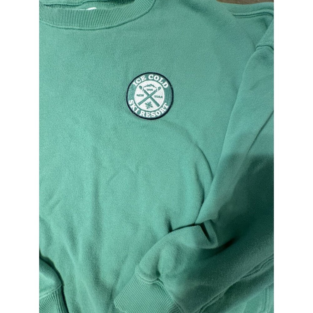 Aerie American Eagle Ice Cold Ski Resort Oversized Green Sweatshirt Size Medium - Picture 6 of 10